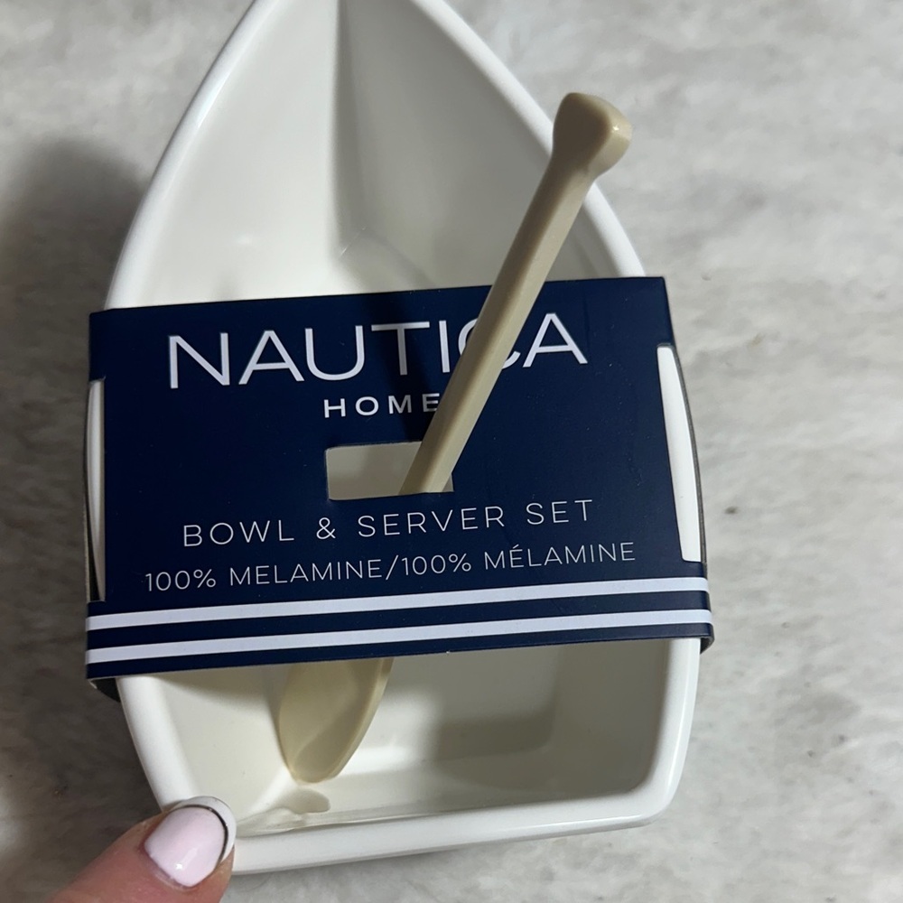 Nautica home boat bowl and server set 100% melamine